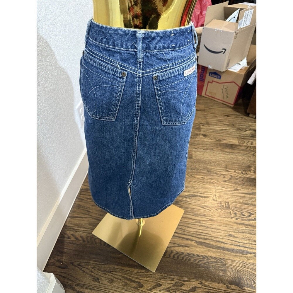 Vintage Calvin Klein Denim Skirt Size 9 Made USA High Waist Pencil - Picture 5 of 10